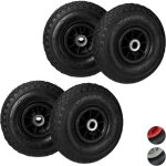 Roue de diable, lot de 4, roues de brouette, roue de rechange axe, 3. 00 - 4 , caoutchouc 260x85 mm 80 ...