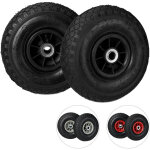 Relaxdays roue de diable set de 2 roues de brouette, roue de rechange axe, 3. 00 - 4 , caoutchouc 260x85 ...