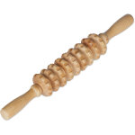 Relaxdays rouleau de massage en bois, b�ton avec 2 poign�es, accessoire manuel pour dos, nuque, bras ...