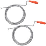 Spirale de nettoyage de tuyaux avec pince, lot de 2, nettoyage m�canique tuyaux, wc, douche, �viers, ...