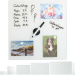 Relaxdays tableau m�mo magn�tique, verre protecteur, panneau pense - b�te, 3 aimants, 40x40 cm, blanc ...