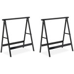 Trteau jeu de, 2 charge maximale de 100 kg, stable, hauteur de travail 75 cm, peu de place, acier, noir ...