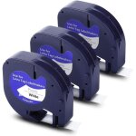 Remplacement de ruban d'�tiquettes compatible pour les recharges dymo letratag 91330 impression noire ...
