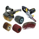 Fartools - r�novateur rex120c 1300w, avec 4 brosses far tools + ponceuse � bande 400w yo400 + 30 bandes ...