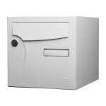 Renz - bo�te aux lettres normalis�e 1 porte ext�rieur acier blanc brillant