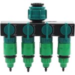 R�partiteur de robinet d'eau � 4 voies avec connecteurs rapides, adaptateur de tuyau d'arrosage de jardin ...