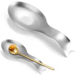 Repose - cuill�re en acier inoxydable pour cuisini�re & plan de travail ? support de grandes ustensiles ...