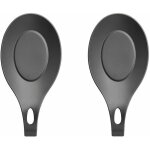 Repose - cuillre en silicone porte - cuillre de cuisine porte - cuillre lot de 2 (couleur : noir)