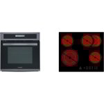 Respekta - four encastrable cuisinire black steel + table de cuisson vitrocramique set
