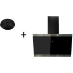 Respekta - hotte aspirante 60 cm sans t�te, inclin�e, noire, filtre led, circulation d'air