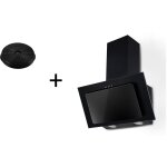 Respekta - hotte aspirante 60 cm sans t�te, hotte inclin�e, recyclage de l'air, set noir, filtre