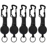R�tractable porte - cl�s, 5 pi�ces retractable key chain porte badge enrouleur retractable bobine r�tractable ...