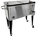 Axi retro cooler inox r�frig�rateur de boissons mobile pour l?ext�rieur / le jardin glaci�re 76 litre ...