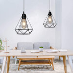 Axhup - rtro lustre suspension industrielle mtal fer e27 luminaire vintage lampe pour restaurant bar ...