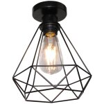 Rtro plafonnier industrielle cage design forme diamant 20cm, lustre abat - jour vintage lampe de plafond ...