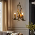 R�tro r�sine bois applique murale vintage applique murale industrielle salon luminaire e14
