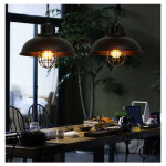 Axhup - r�tro vintage lustre suspension industrielle e27 33cm plafonnier abat - jour en m�tal luminaire ...