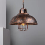 Axhup - r�tro vintage lustre suspension industrielle e27 33cm plafonnier abat - jour en m�tal luminaire ...