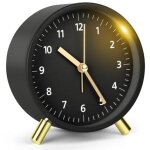 R�veil analogique, r�veil silencieux de chevet, sans tic - tac, avec lumi�re, aliment� par piles, r�veil ...