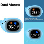 R�veil enfants �ducation jour / nuit 2 alarmes / 12 / 24 heures / snooze luminosit� de l'�cran r�glable ...
