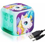 Ensoleille - rveils numriques licorne pour les filles, cube lcd led de nuit brillante avec enfants ...