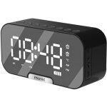 R�veil num�rique miroir avec haut - parleur bluetooth, radio fm, temp�rature, double alarme, 3 niveaux ...