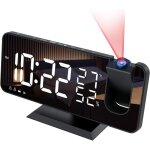 Reveil projecteur avec radio, horloge num�rique, radio reveil usb avec double alarme et �cran miroir ...