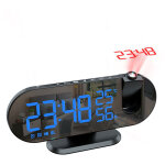 Reveil projecteur avec radio, horloge num�rique, radio reveil usb avec double alarme et �cran miroir ...