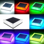 Rgb lampe pilier portail solaire, poteau solaire lampes solaires lampe colonne ext�rieure avec blanc ...