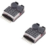 Rhg 2pcs rc lipo batterie moniteur alarme testeur checker basse tension alarme buzzer avec indicateur ...