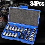 Rhg coffret de 34 douilles cl� douille int�rieur ext�rieur embout �toile torx femelle