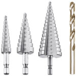 Rhg foret etag�, foret fraise metal hss 4pcs 4 - 12 / 20 / 32mm meche etage perceuse acier fraise forage ...