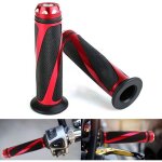 Rhg universel poign�e moto 1 paire universal 7 / 8  motorcycle caoutchouc guidon poign�es (rouge)