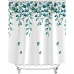 Rideau de douche 120 x 200 cm feuilles vertes usine ourlet lest� textile anti - moisissure, hydrofuge, ...