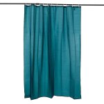 Rideau de douche en polyester bleu p�trole 180x200 cm