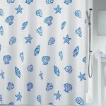 Spirella - rideau de douche polyester concha 180x200cm bleu & blanc Spirella - rideau de douche polyester concha 180x200cm bleu & blanc