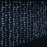 Rideau de faade extrieur 150 led blanc froid 10 tombes 8 fonctions - feeric lights & christmas