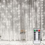 Rideau lumineux, fen�tre guirlandes lumineuses 300 led 3m3m, 8 modes d'eclairage, ambiance pour d�coration ...