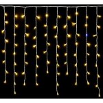 Rideau lumineux led ettroit 120, 3 m, lumi�re jaune, c�ble blanc, ip65, extensible, effet flash, avec ...