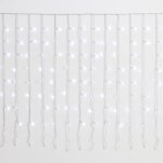 Rideau de pluie cascade guirlande 200 lumie'res de noel a' led blanc froid avec flash de glace 3x0, 5 ...