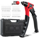 Riveteuse manuelle avec 4 embouts et 200 rivets lot de 1 dimensions 21 x 11 x 2, 5 cm conception ergonomique ...