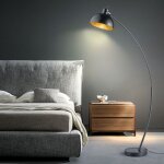 Lampadaire lampe � arc lampe de lecture noire lampadaire lampe de salon dor�e lampadaire � arc, m�tal, ...