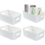 Rnemitery - bo�te de rangement blanche, lot de 4 bo�tes de rangement, bo�te de rangement en plastique, ...