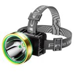 Rnemitery - projecteur led rechargeable ultra - lumineux avec lampe frontale � piles et interrupteur ...