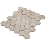 Tomette carrelage hexagonal en pierre naturelle sinai 14x14x2 cm ? beige ? vendu par paquet de 0, 2 m� ...