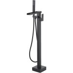 Robinet de baignoire autoportant cascade noir, laiton, robinet de baignoire autoportant, mitigeur monocommande ...