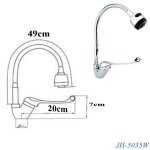 Robinet d'vier de cuisine mitigeur d'vier haute flexibilit chrome jh - 5035w