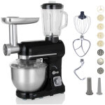 Robby - robot multifonctions 5l 1000w noir avec hachoir et blender 1, 5l en verre robimix noir