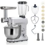 Robby - robot multifonctions 5l 1000w silver avec hachoir et blender 1, 5l en verre robimix silver Robby - robot multifonctions 5l 1000w silver avec hachoir et blender 1, 5l en verre robimix silver