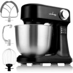 Robot p�tissier avec 3 m�langeurs - fouet, batteur, crochet, 12 vitesses, bol 5l, anti - �claboussures, ...